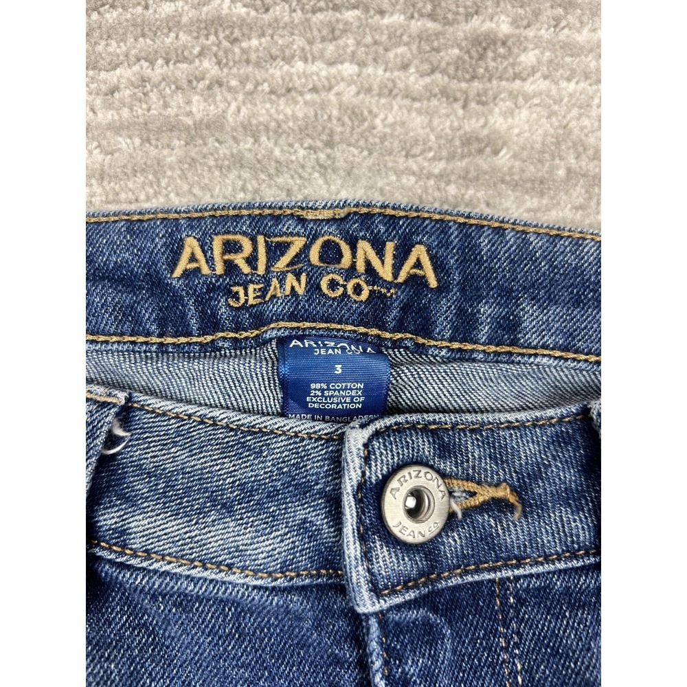 AriZona Juniors Shorts Size 3 Blue Distressed Ripped Cuffed Boyfriend - Picture 10 of 12